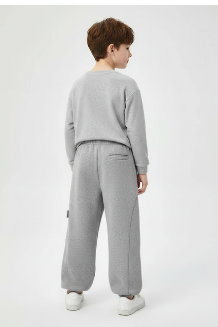 Pantalon Gris Ample Décontracté Coton Garçon - Molleton - vue 2