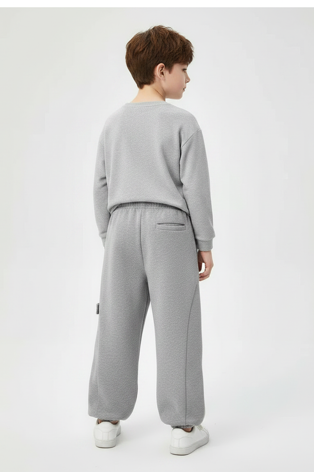 Pantalon Gris Ample Décontracté Coton Garçon - Molleton - vue 2