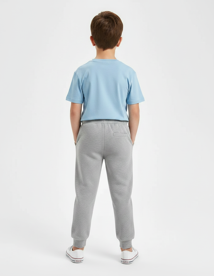 Pantalon Gris Molletonné Enfant Décontracté Sport Basique - vue 2