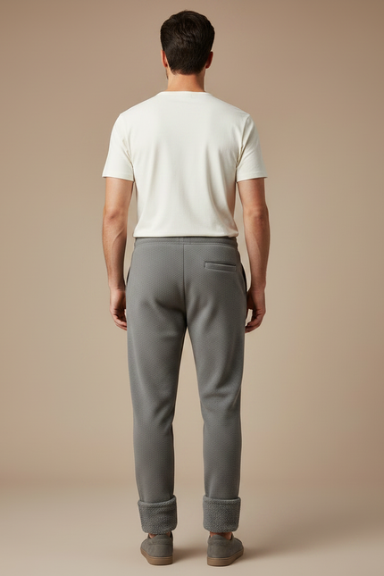 Pantalon Gris Molletonné Confortable Décontracté Chaud Homme - vue 2
