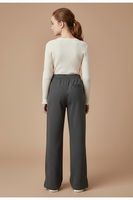 Pantalon Gris Ample Décontracté Fille Molletonné - vue 2