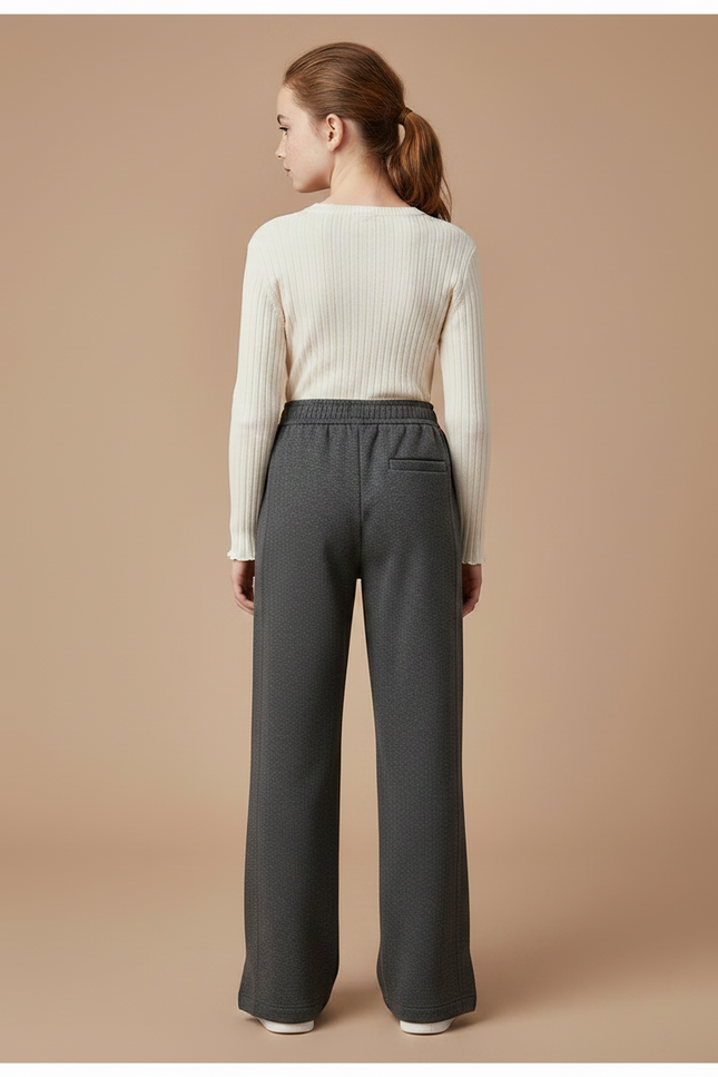 Pantalon Gris Ample Décontracté Fille Molletonné - vue 2