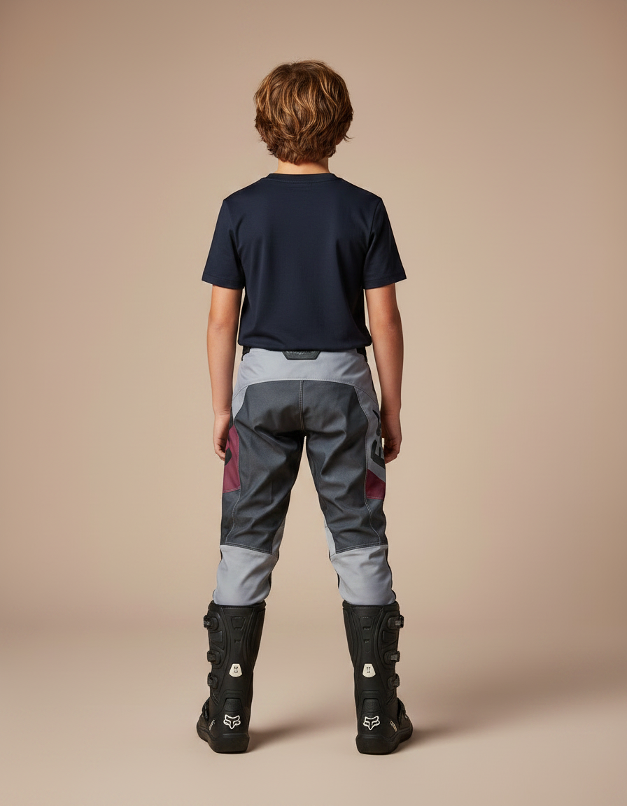 Pantalon Gris Motocross Racing Enfant Durable Sportif - Polyester - vue 2