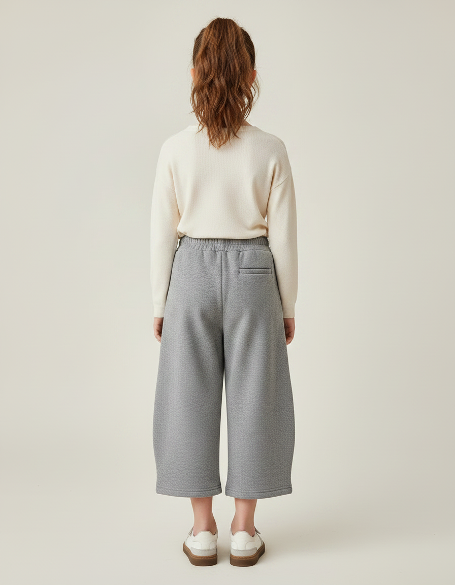 Pantalon Gris Molletonné Ample Confortable Enfant - vue 2