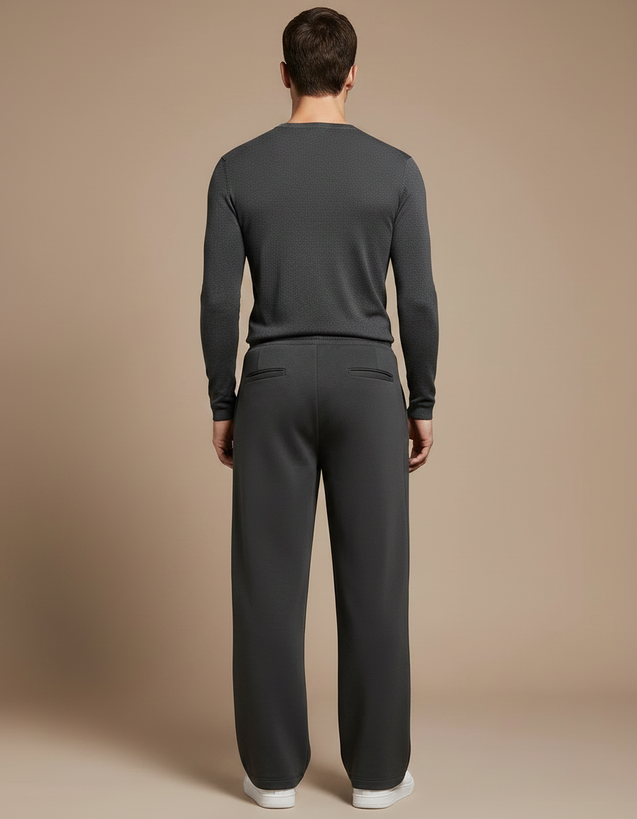 Pantalon Gris Ample Décontracté Cordon Homme Confortable - Molleton - vue 2