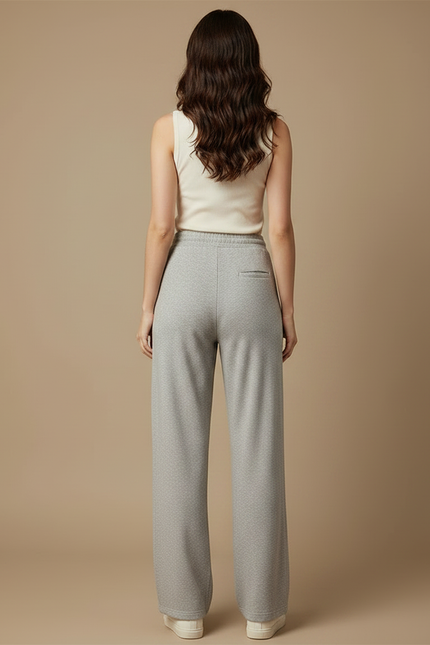 Pantalon Gris Ample Décontracté Coton Molletonné Confortable - vue 2