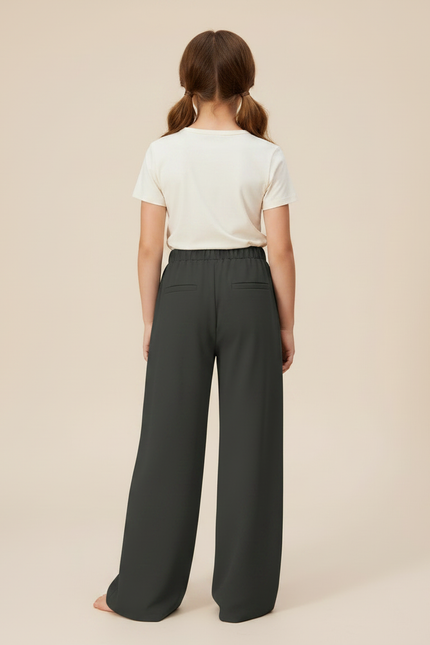 Pantalon Gris Ample Décontracté Nœuds Fille - Polyester - vue 2