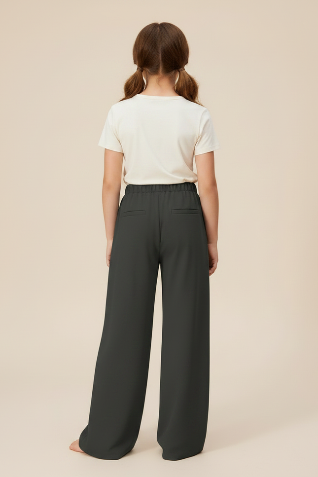 Pantalon Gris Ample Décontracté Nœuds Fille - Polyester - vue 2
