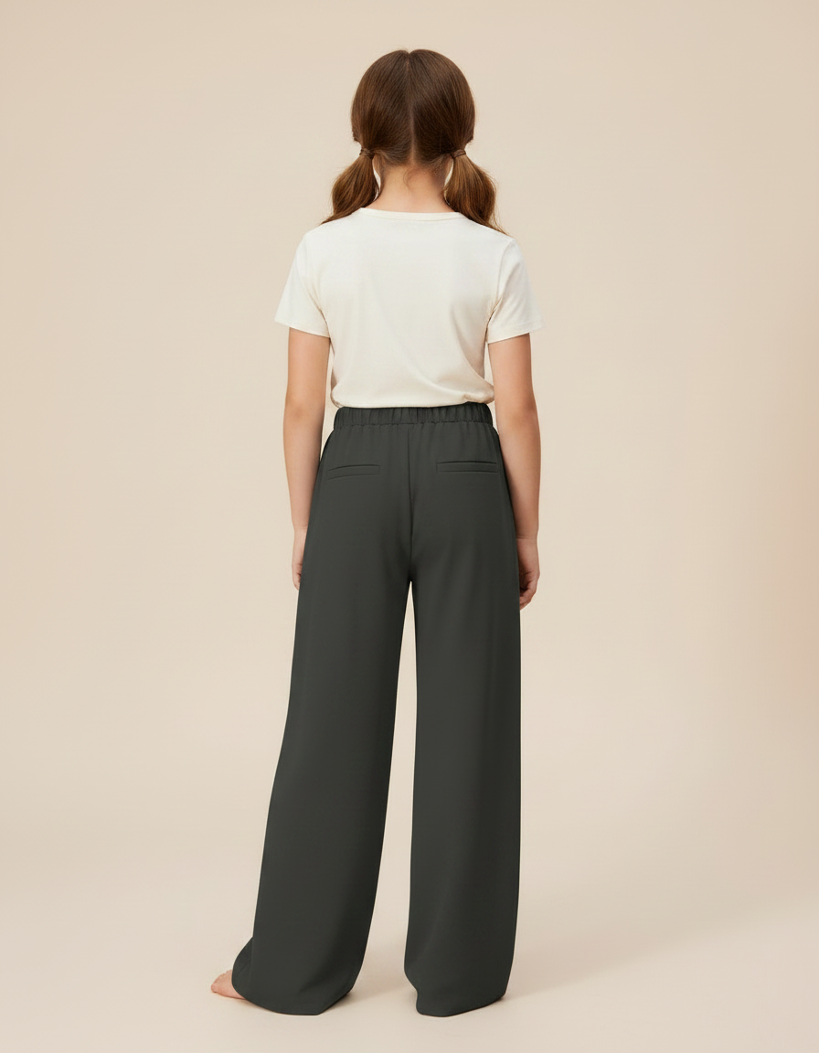 Pantalon Gris Ample Décontracté Nœuds Fille - Polyester - vue 2