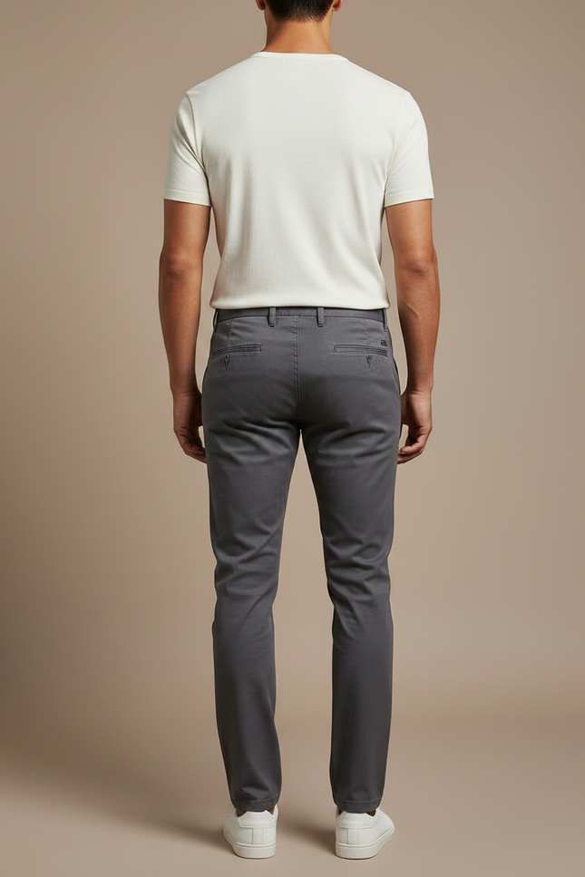 Pantalon Skinny Homme Gris - Gabardine - vue 2