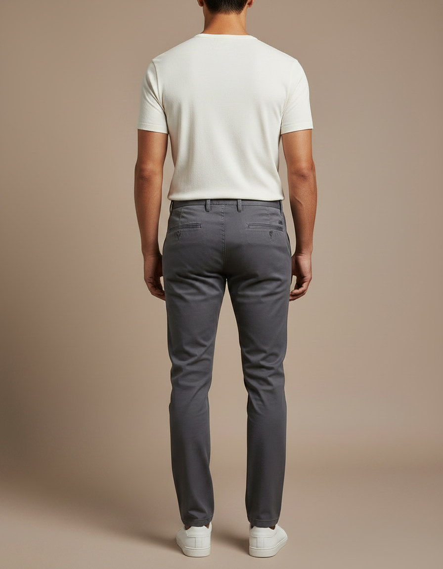 Pantalon Skinny Homme Gris - Gabardine - vue 2