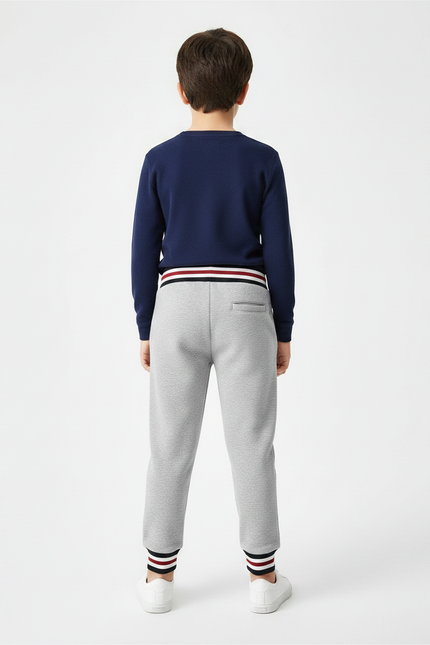 Pantalon Gris Jogging Sport Enfant Coton - Molleton - vue 2
