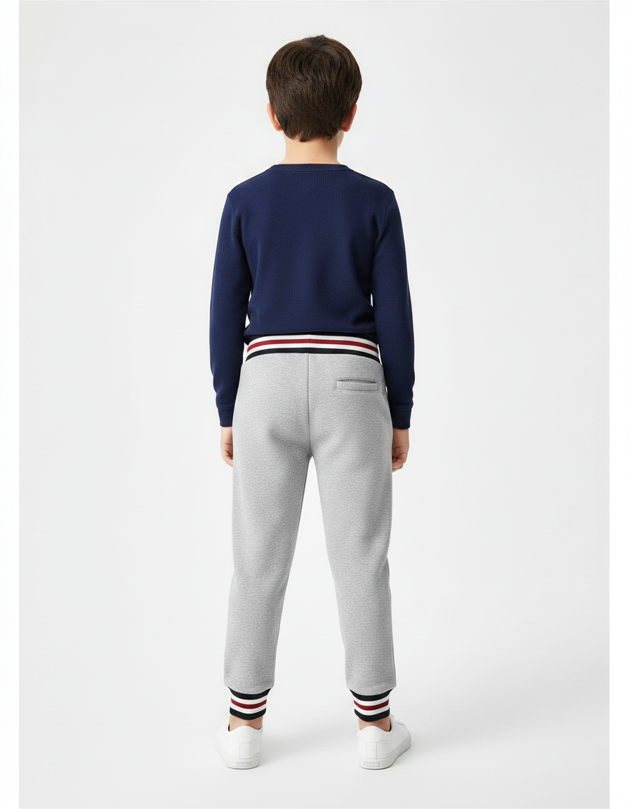 Pantalon Gris Jogging Sport Enfant Coton - Molleton - vue 2