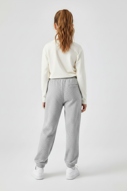 Pantalon Gris Molletonné Enfant Décontracté Ample Imprimé - vue 2