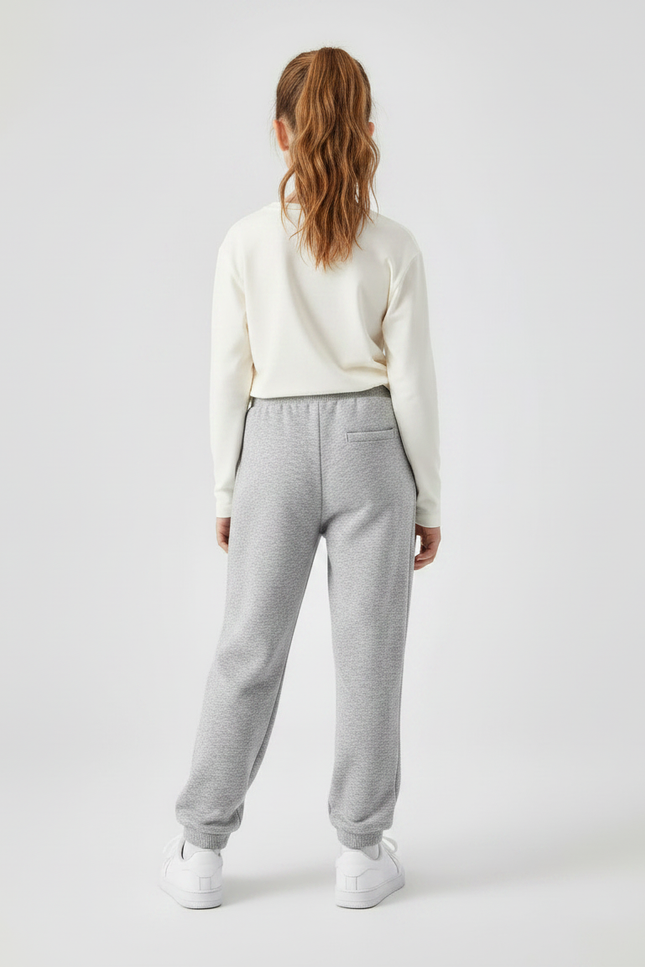 Pantalon Gris Molletonné Enfant Décontracté Ample Imprimé - vue 2