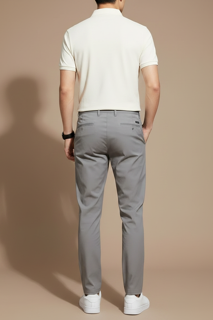 Pantalon Gris Slim Décontracté Respirant Tissu Léger - Polyester - vue 2