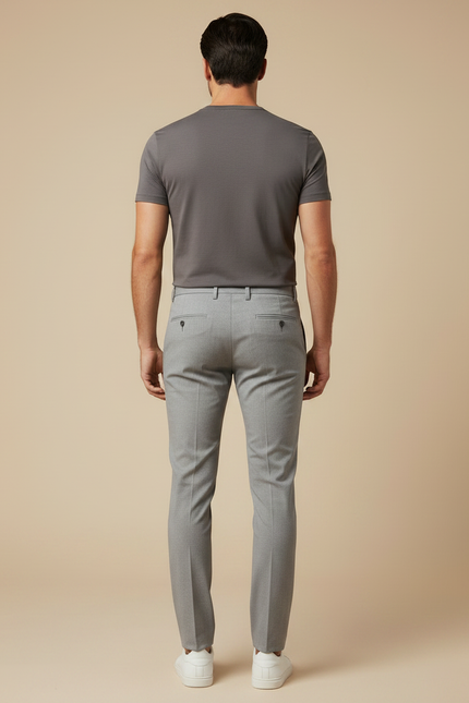 Pantalon Gris Slim Habillé Élégant Décontracté Homme - Gabardine - vue 2