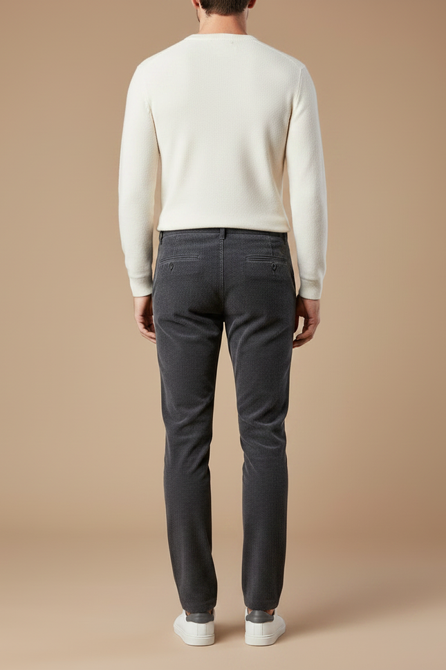 Pantalon Gris Côtelé Homme Slim Fit Hiver Chaud - Cordé - vue 2