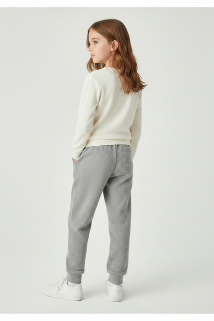 Pantalon Gris Molletonné Ample Décontracté Confortable Unisexe - vue 2