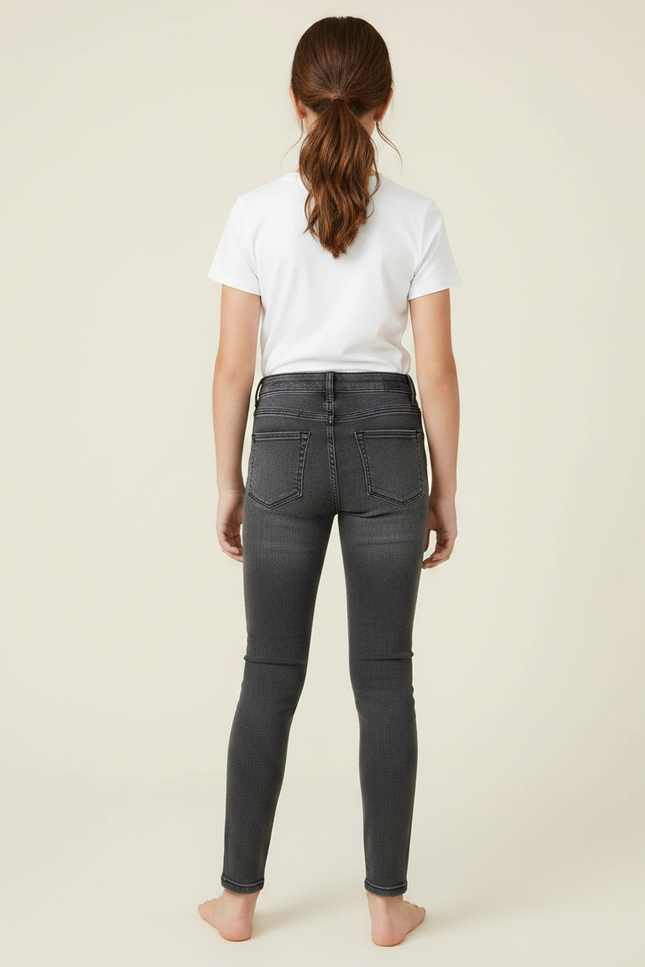 Pantalon Gris Skinny Taille Haute Fille - Jean - vue 2