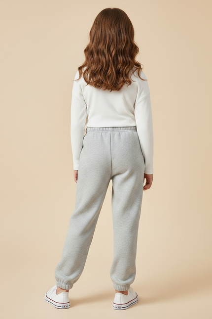 Pantalon Gris Confortable Molletonné Décontracté Enfant Sport - vue 2