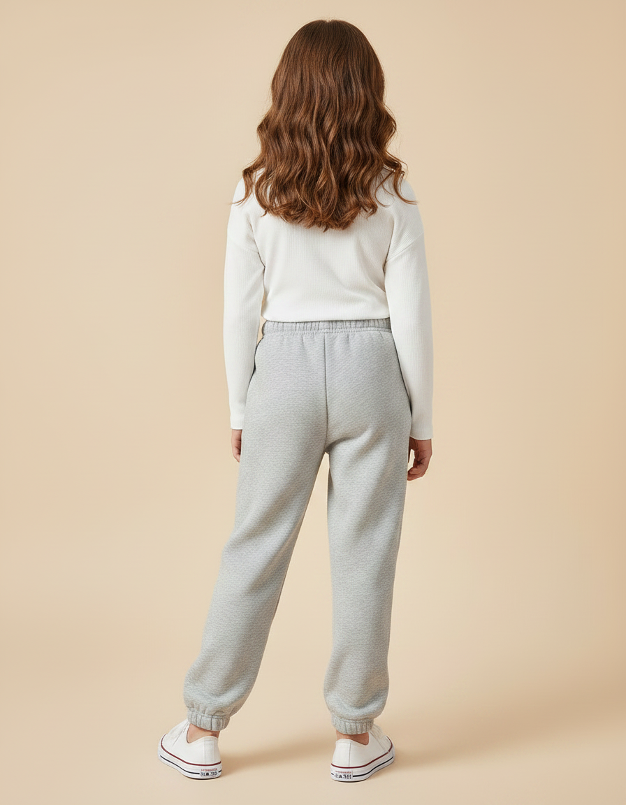Pantalon Gris Confortable Molletonné Décontracté Enfant Sport - vue 2