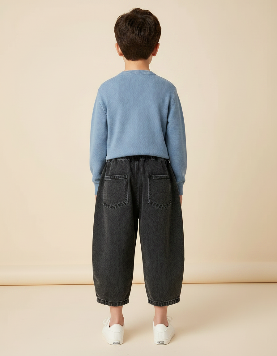 Pantalon Gris Ample Décontracté Enfant Denim - Jean - vue 2