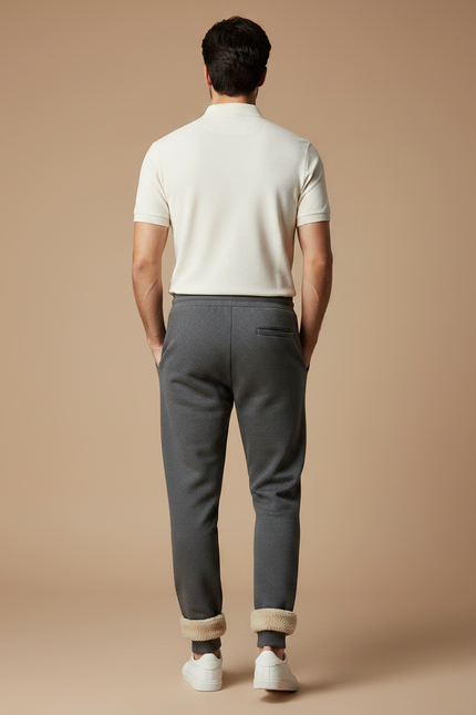 Pantalon Gris Molletonné Doublé Confortable Homme - vue 2