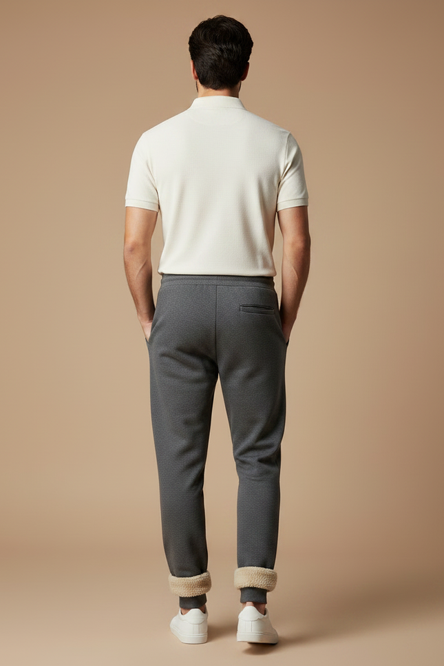 Pantalon Gris Molletonné Doublé Confortable Homme - vue 2