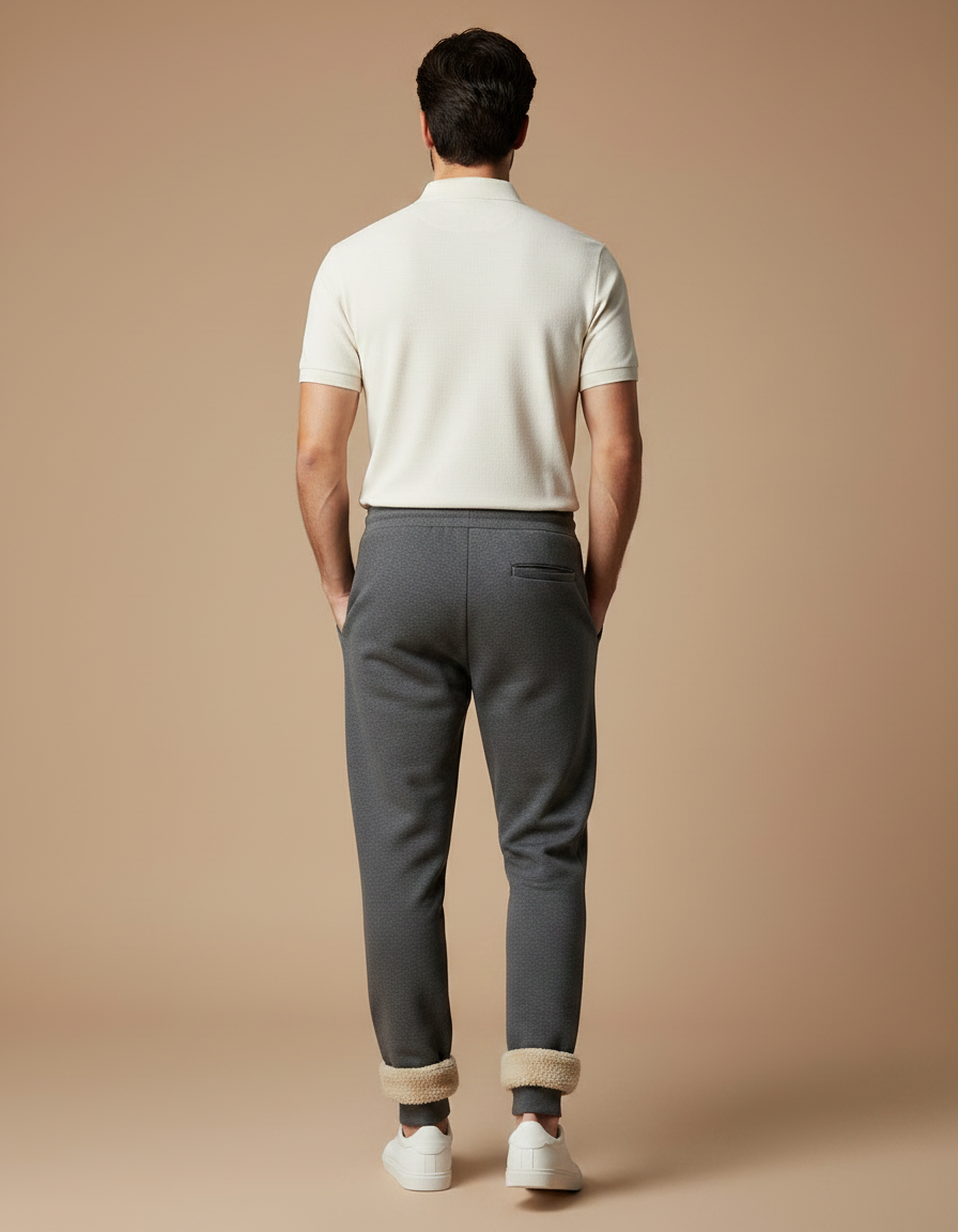 Pantalon Gris Molletonné Doublé Confortable Homme - vue 2