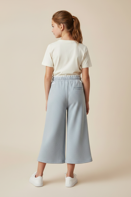 Pantalon Gris Ample Décontracté Dentelle Fille - Molleton - vue 2