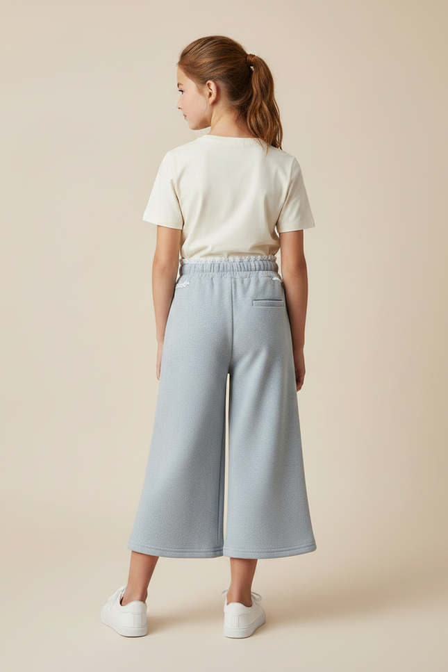 Pantalon Gris Ample Décontracté Dentelle Fille - Molleton - vue 2