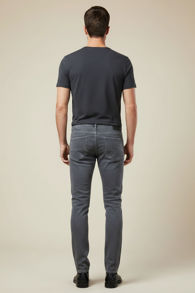 Pantalon Gris Jeans Slim Ajusté Homme - vue 2