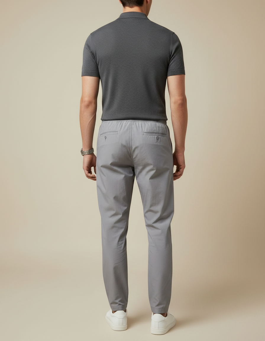 Pantalon Gris Cargo Léger Décontracté Homme Cordon - Polyester - vue 2