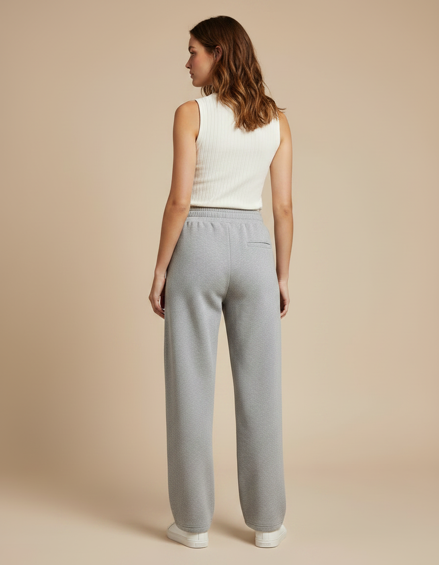 Pantalon Jogging Gris Chiné Femme - Molleton - vue 2