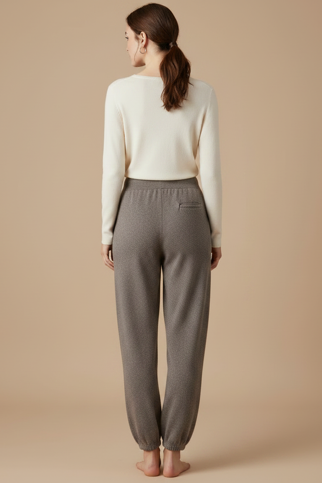 Pantalon Gris Laine Tricoté Confortable Décontracté - vue 2
