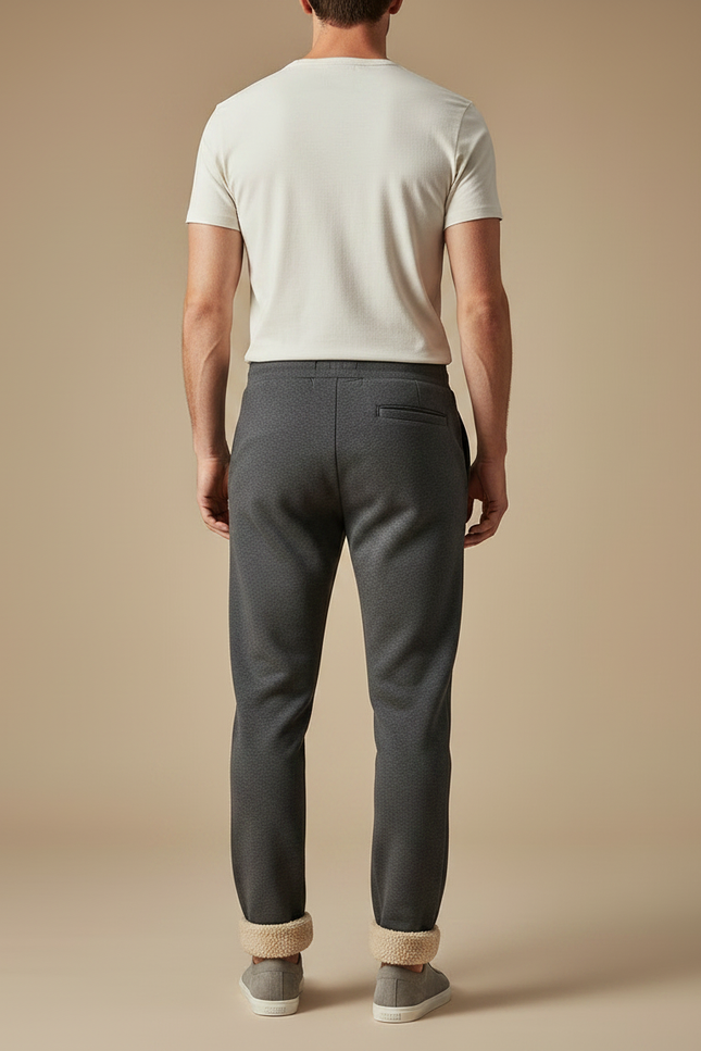 Pantalon Gris Molletonné Homme Décontracté Doux - vue 2