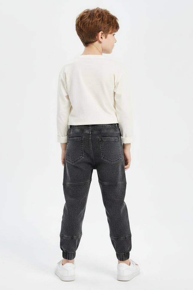 Pantalon Gris Cargo Jogger Garçon Stretch Denim - Jean - vue 2