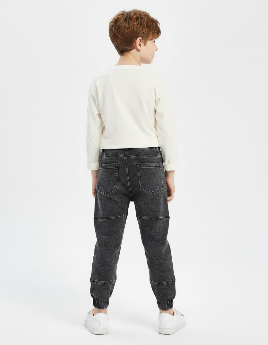 Pantalon Gris Cargo Jogger Garçon Stretch Denim - Jean - vue 2