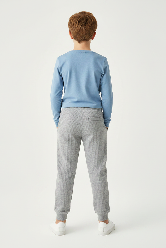 Pantalon Gris Côtelé Confortable Décontracté Enfant Puma - Cordé - vue 2