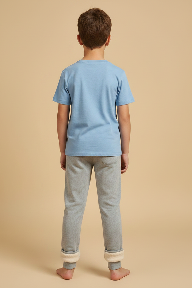 Pantalon Gris Molletonné Enfant Chaud Doux - vue 2