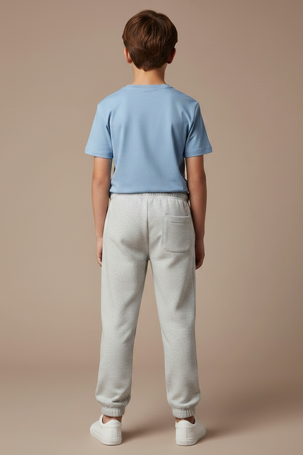 Pantalon Gris Molletonné Ample Cordon Enfant - vue 2