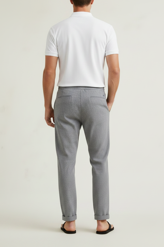 Pantalon Gris Décontracté Droit Cordon Homme Léger - Polyester - vue 2
