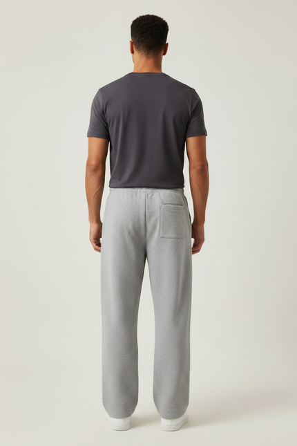 Pantalon Gris Ample Molletonné Confortable Décontracté - vue 2