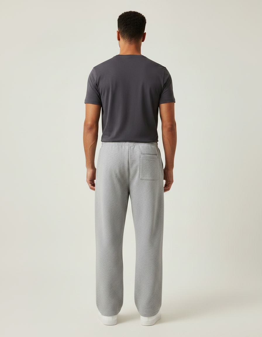 Pantalon Gris Ample Molletonné Confortable Décontracté - vue 2