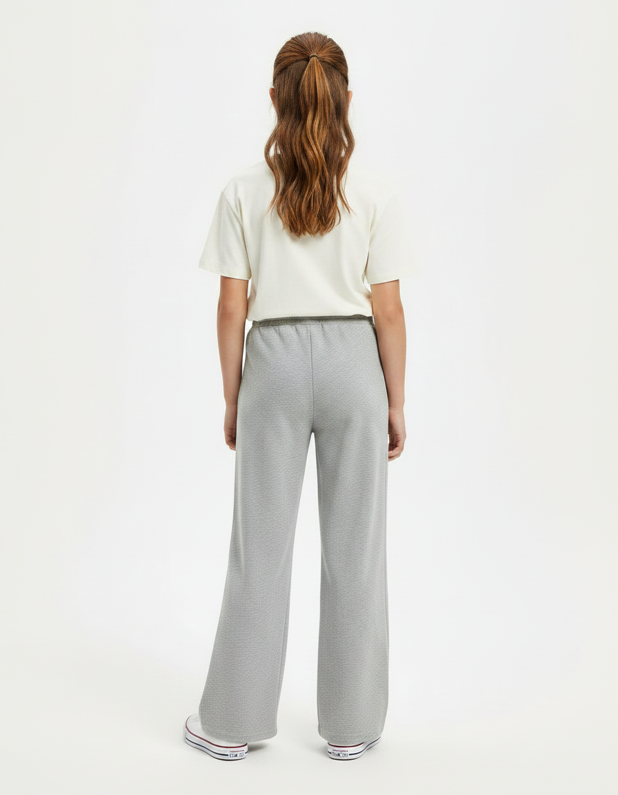 Pantalon Gris Ample Décontracté Molletonné Fille - vue 2