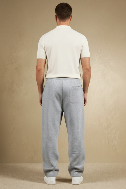 Pantalon Gris Ample Droit Décontracté Homme - Molleton - vue 2