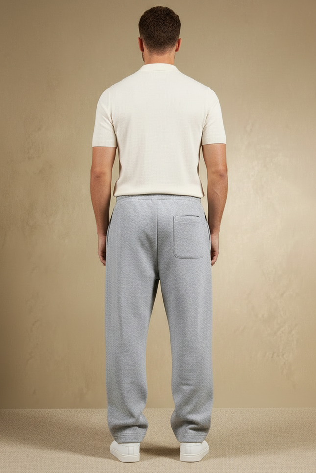 Pantalon Gris Ample Droit Décontracté Homme - Molleton - vue 2