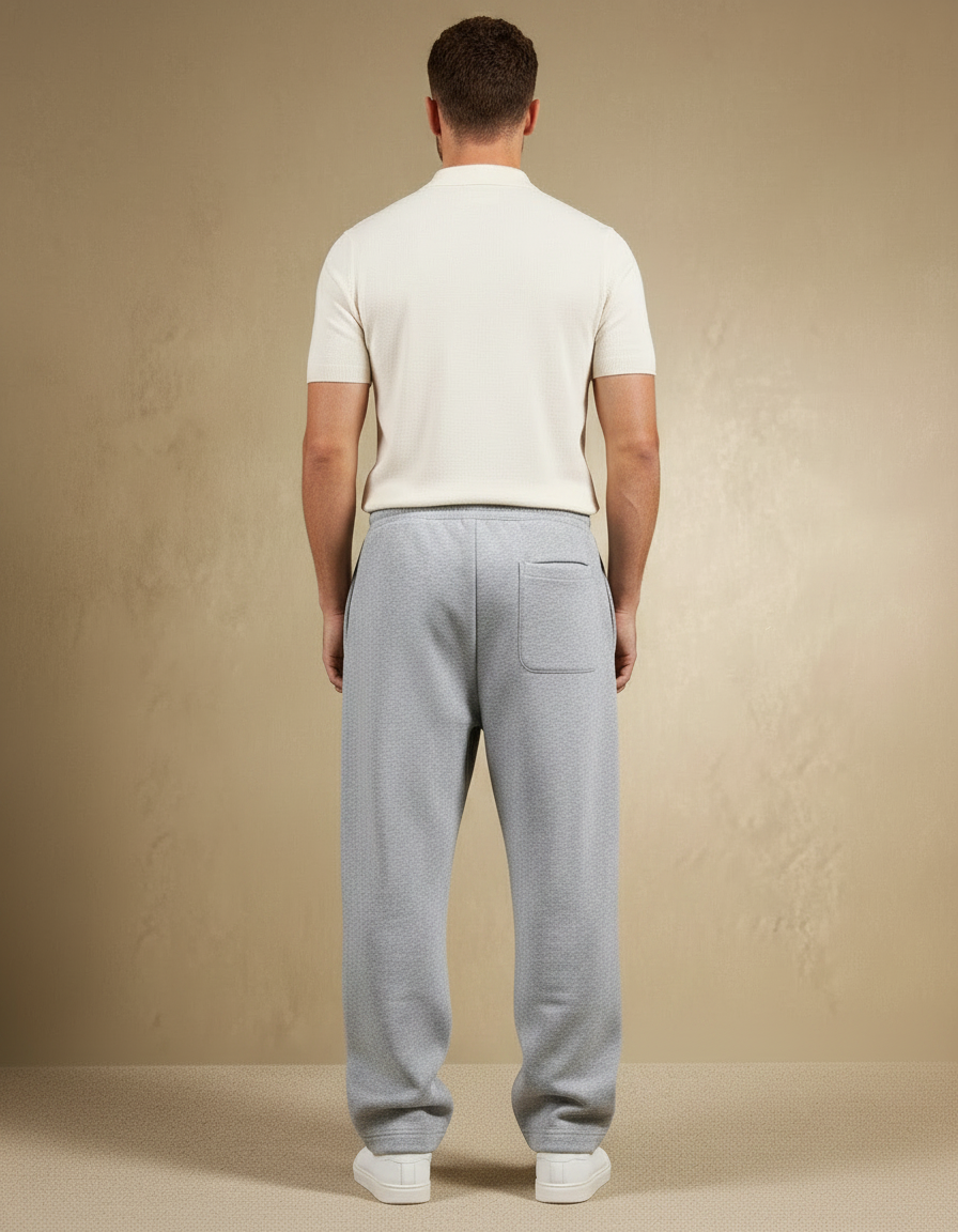 Pantalon Gris Ample Droit Décontracté Homme - Molleton - vue 2