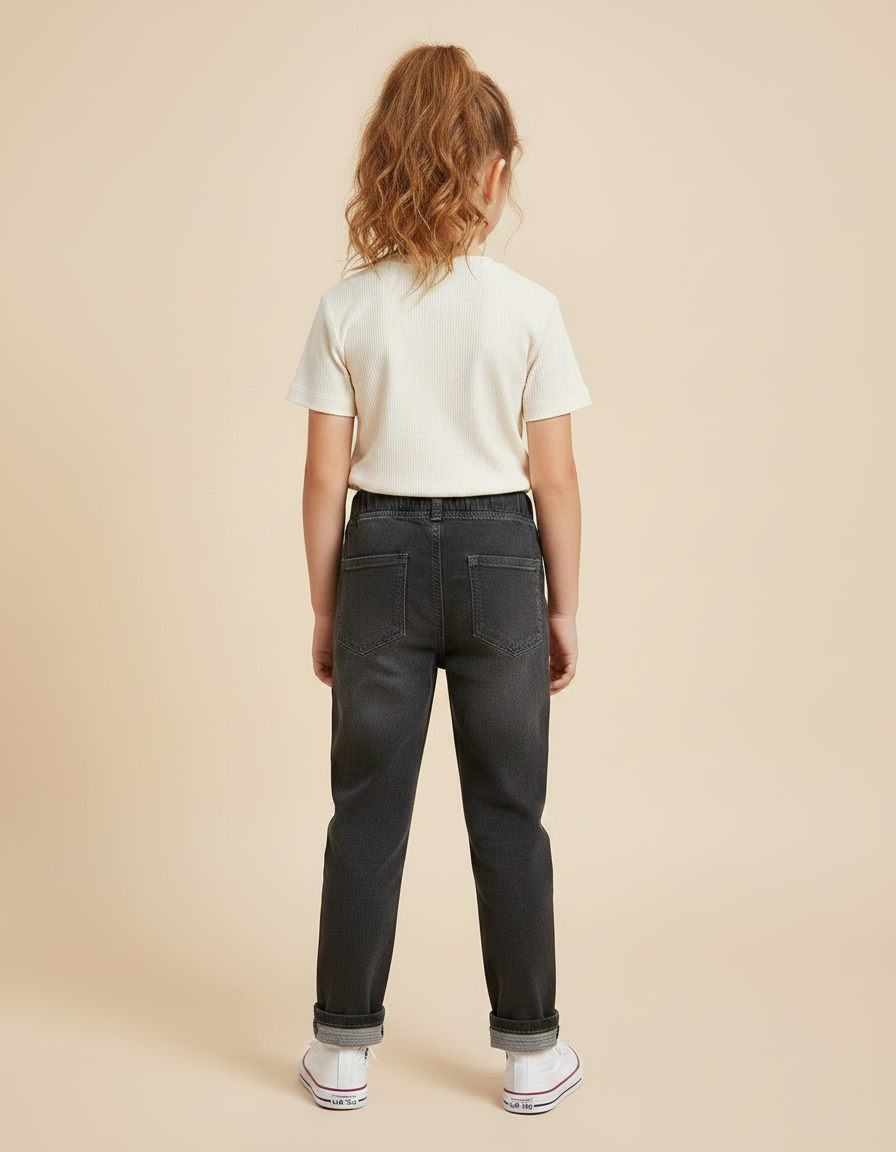 Pantalon Gris Denim Ample Enfant - Jean - vue 2